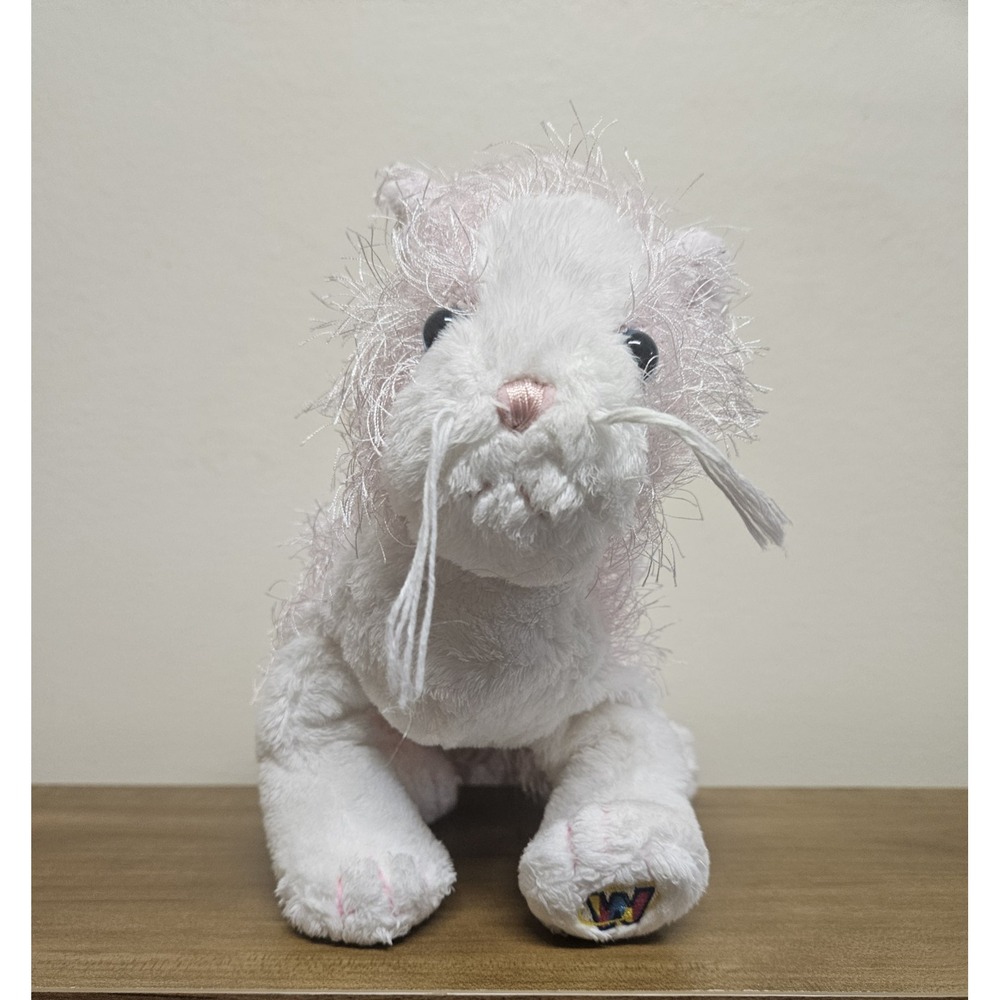 2008 Retired Webkinz Ganz Pink & White Cat Kitty Plush No Code 8"